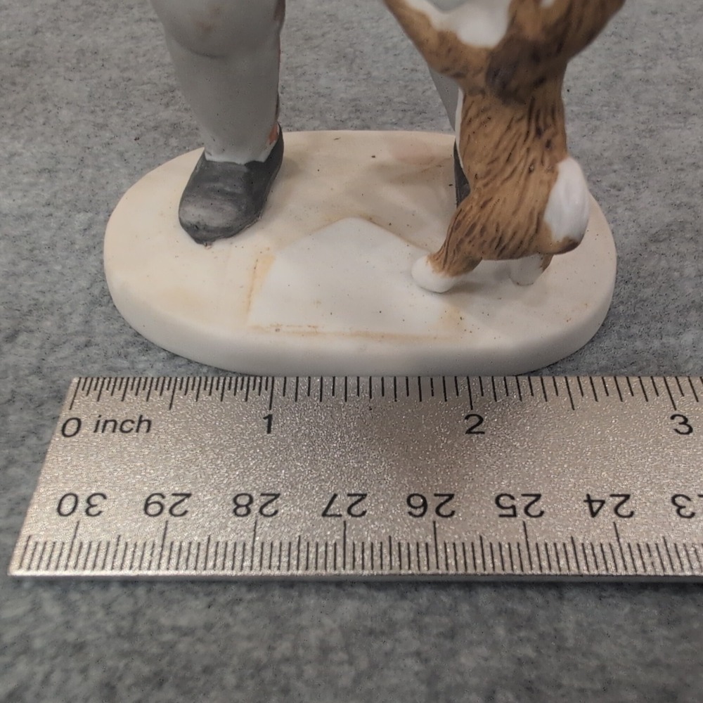 Emmett Kelly Collectibles Clown Baseball Catcher Figurine Flambro Figurine Puppy - Picture 6 of 8